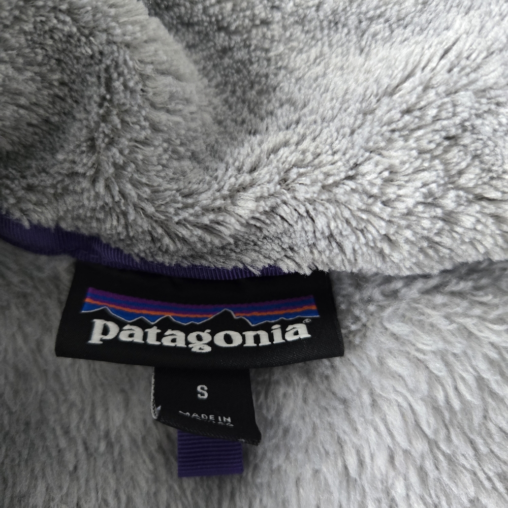 Patagonia Synchilla Snap-T Fleece Pullover Gray Purple Trim Women’s Small - Picture 3 of 8
